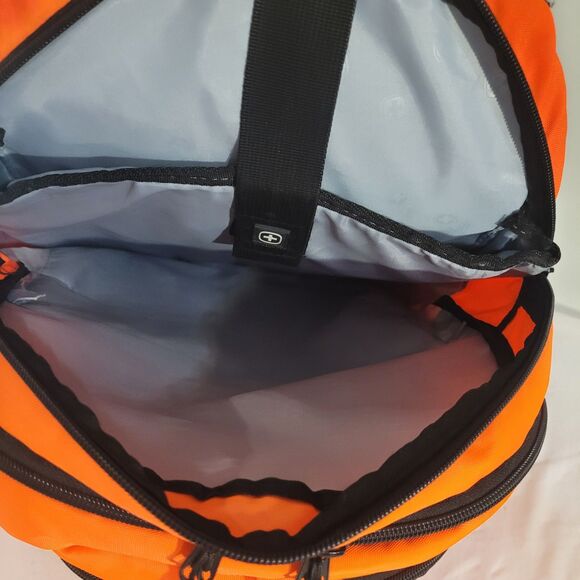 Swiss Gear Airflow Orange/black Back Pack Pockets/zippers - Picture 11 of 11